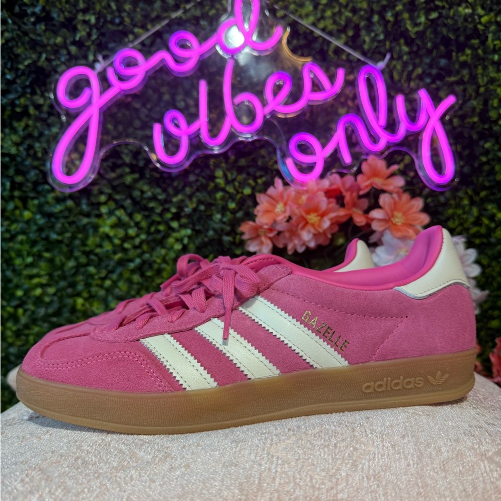 adidas Gazelle Rose and Cream Sneakers